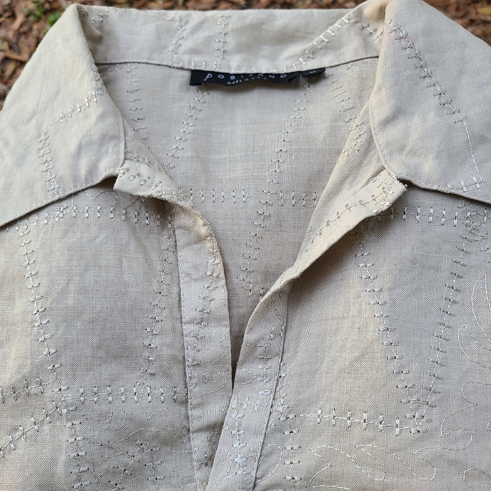 Positano Embroidered Linen Blouse - Picture 7 of 9